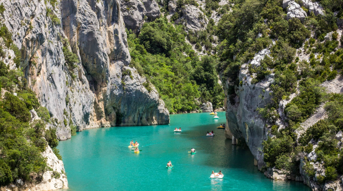 Paddleboats in Verdon Gorge, France