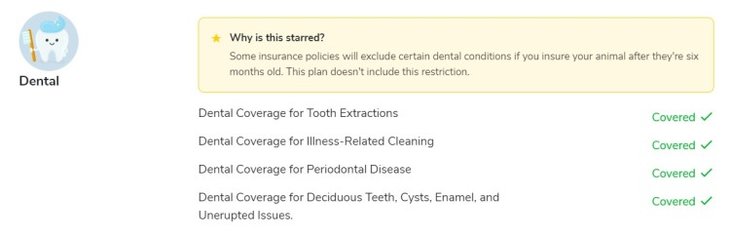 ASPCA dental coverage