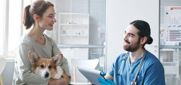 vet tech calming client