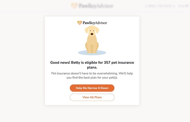 Pawlicy Advisor's Help me narrow it down option