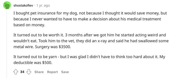 reddit pet insurance review