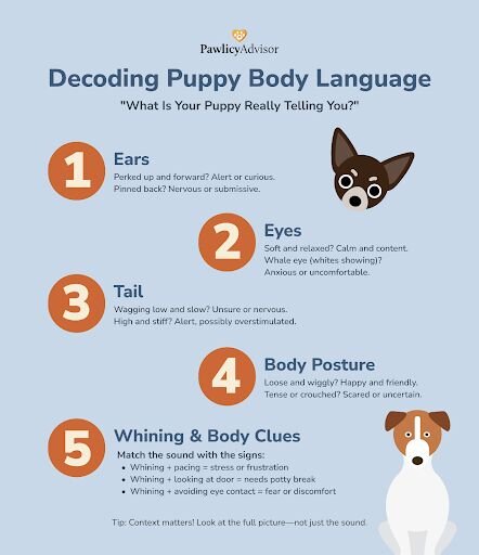 decoding puppy body language infographics