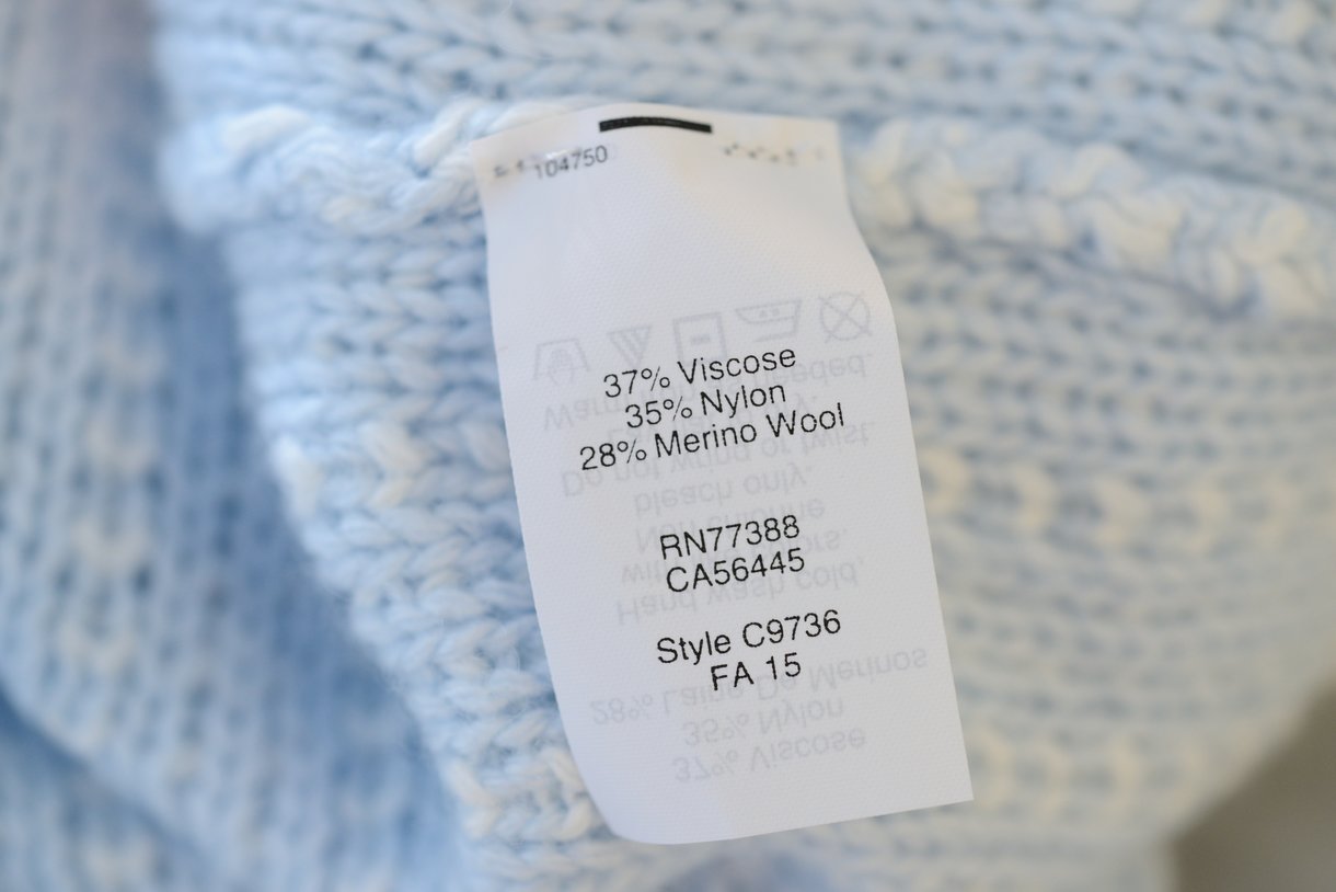 Viscose care tag