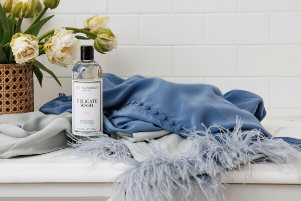 the laundress delicate wash on counter with silk clothes