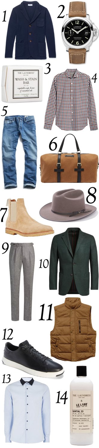 collection of men's fall fashion pieces