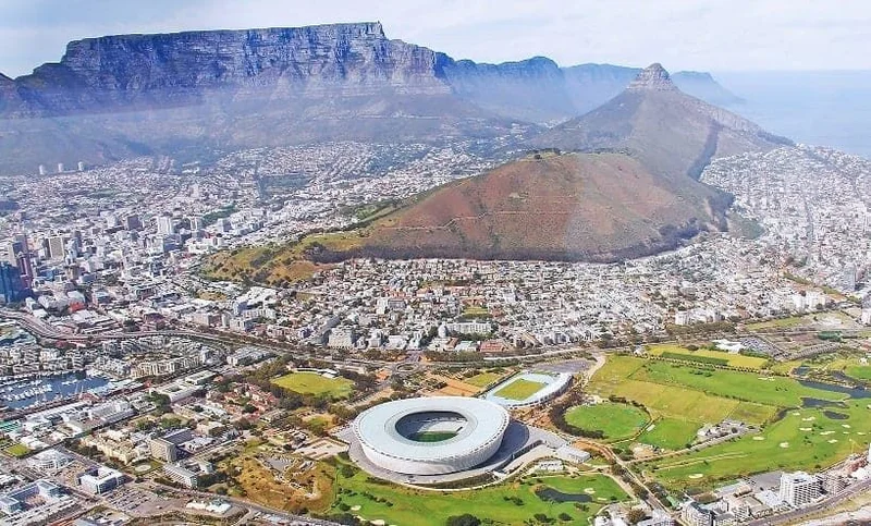 Cape Town aerial city view