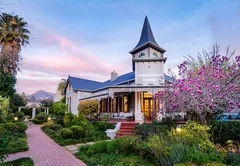 Elegant wine estate architecture and gardens