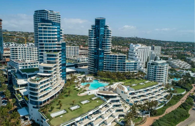 Luxury beachfront resorts aerial view