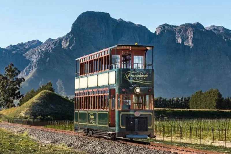 Historic Franschhoek Wine Tram through vineyards