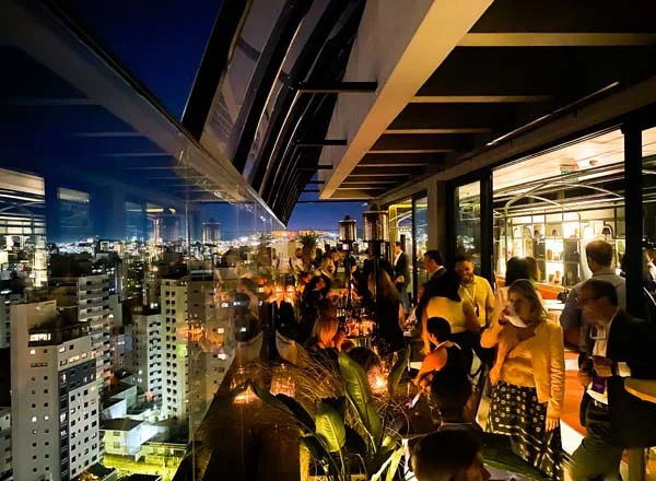 Rooftop cocktails and city views