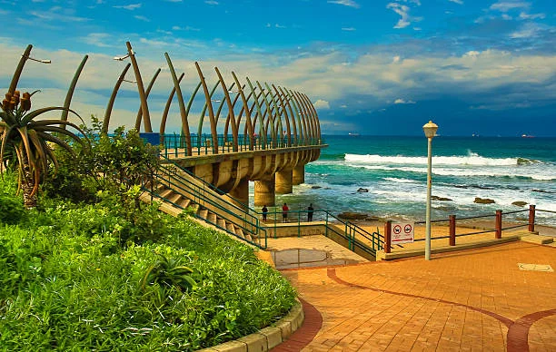 Umhlanga Rocks pier extending into Indian Ocean