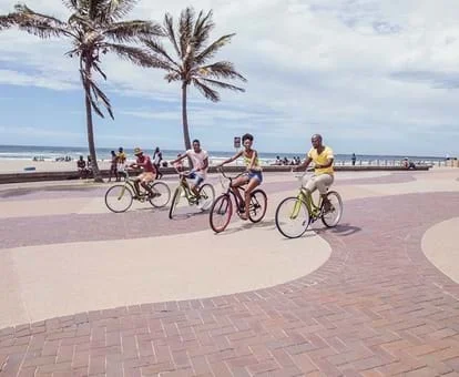 Beach cycling on Durban's Golden Mile promenade