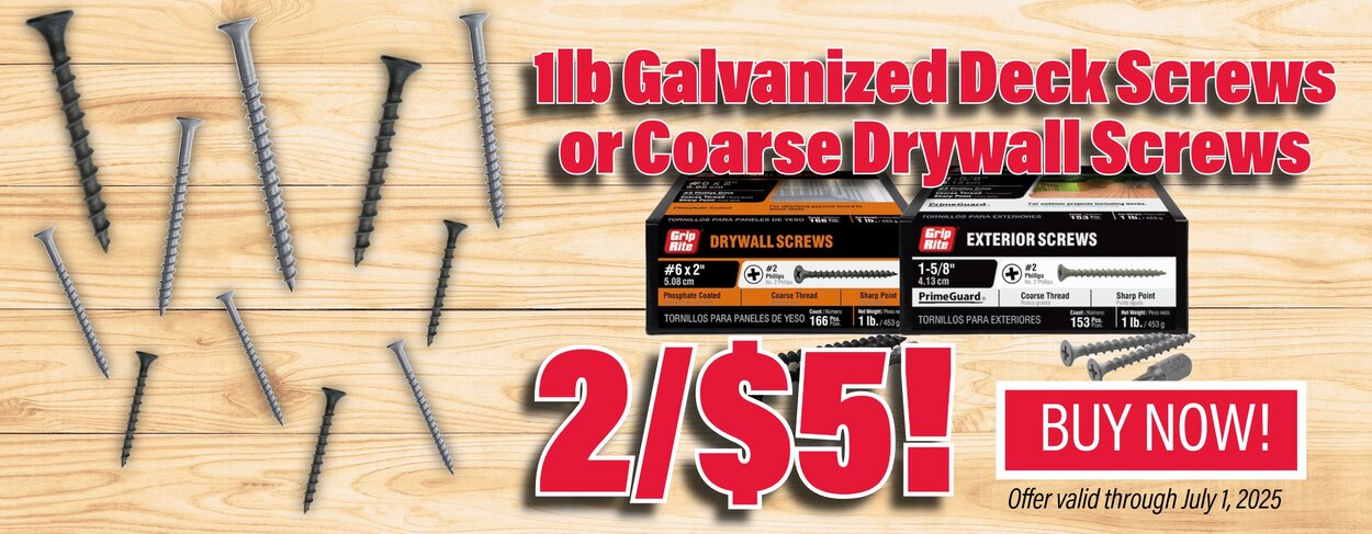 2/$5 1lb Deck and Drywall Screws