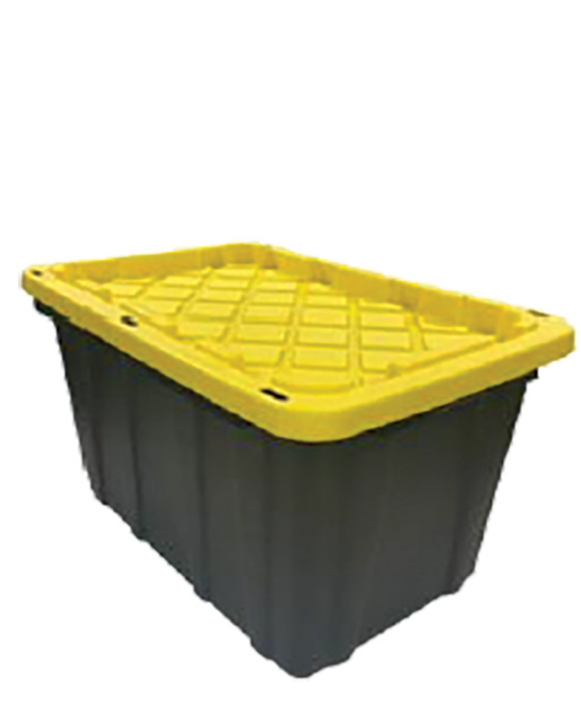 27 Gallon Heavy Duty Black & Yellow Storage Tote Only $8.99