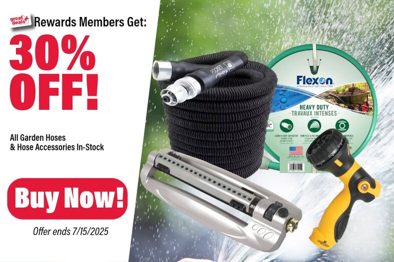 30% Off All Garden Hoses and Hose Accessories In-Stock
