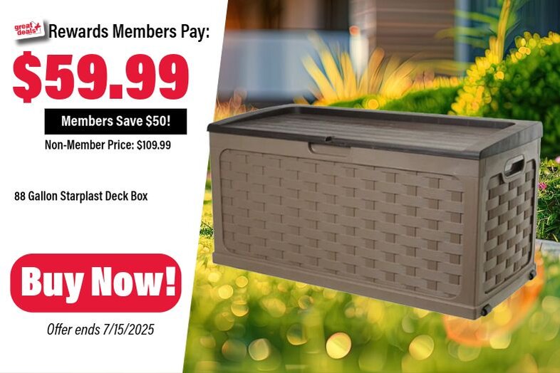 88 Gallon Deck Box Only $59.99