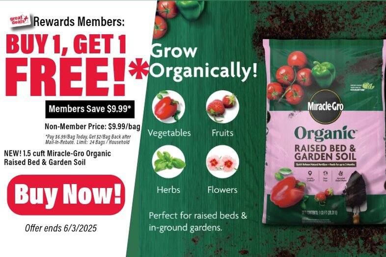 Miracle-Gro Raised Bed Organic Garden Soil Buy 1 Get 1 Free after Mail-In-Rebate