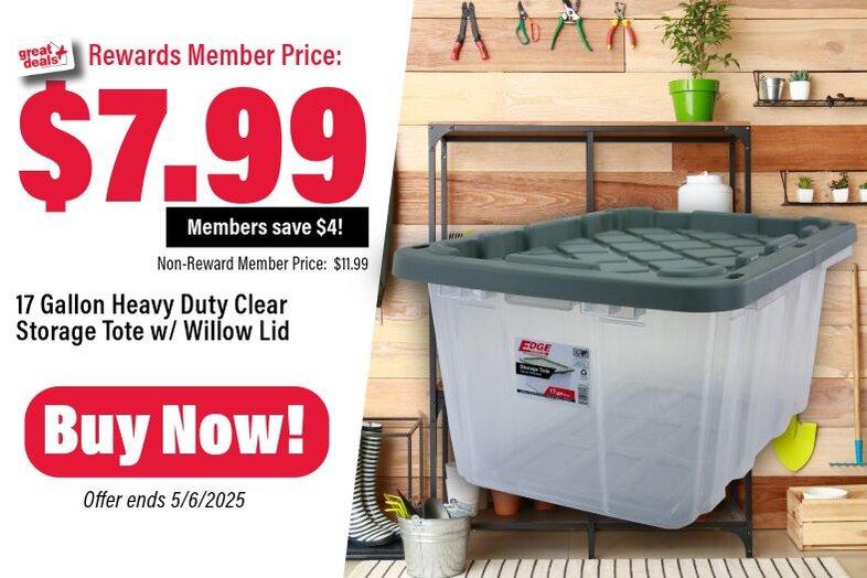 17 Gallon Storage Tote only $7.99