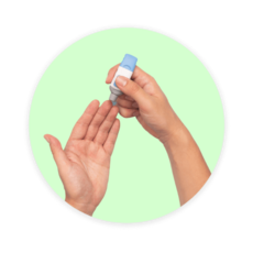 taking blood sample from finger