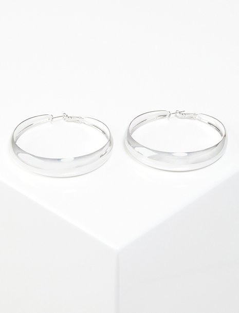Picture of a clear chunky hoop earrings