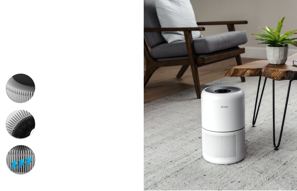 Air purifier in living room