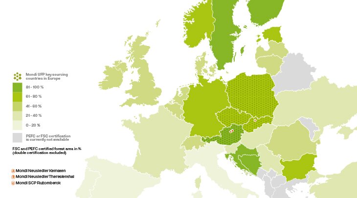 Sustainability at Mondi - sustainable forest management map