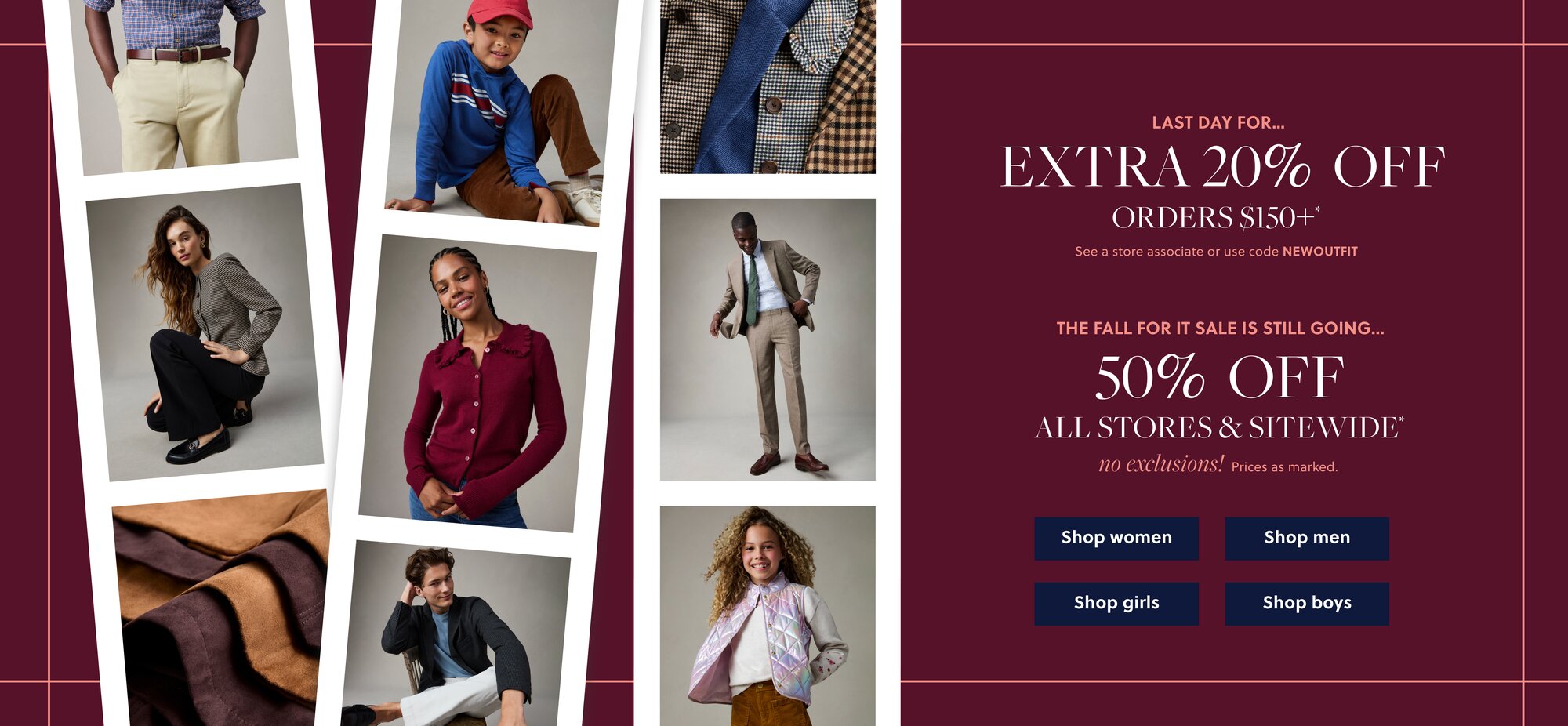50% Off All Stores & Sitewide no exclusions! Prices as marked.