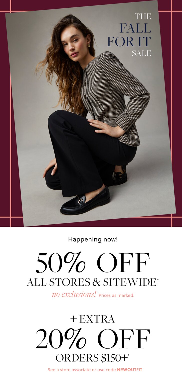 50% Off All Stores & Sitewide no exclusions! Prices as marked.