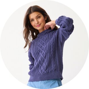 Women’s cable-knit sweaters