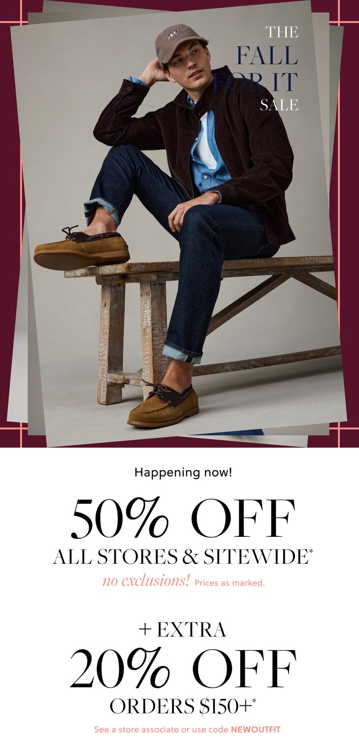 50% Off All Stores & Sitewide no exclusions! Prices as marked.