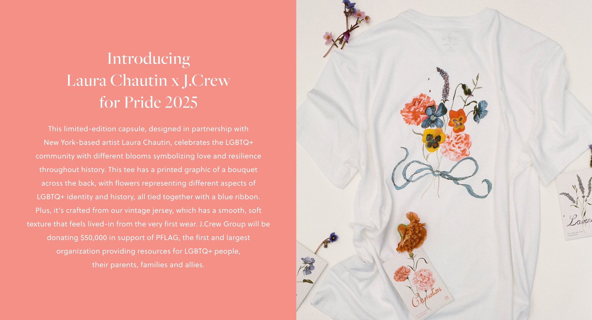 Laura Chautin X J.Crew "The flowers" Pride graphic tee