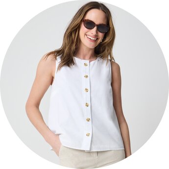 Women’s linen-blend shells