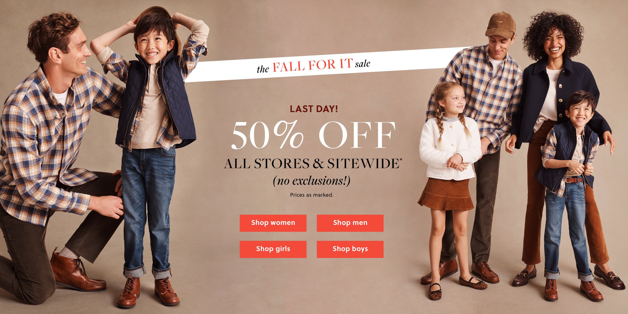 the FALL FOR IT sale 50% Off