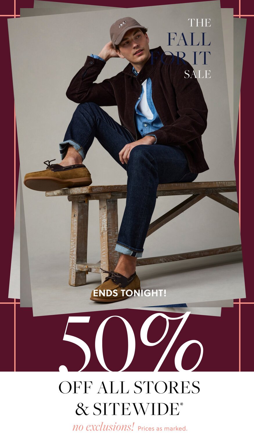 50% Off All Stores & Sitewide no exclusions! Prices as marked.