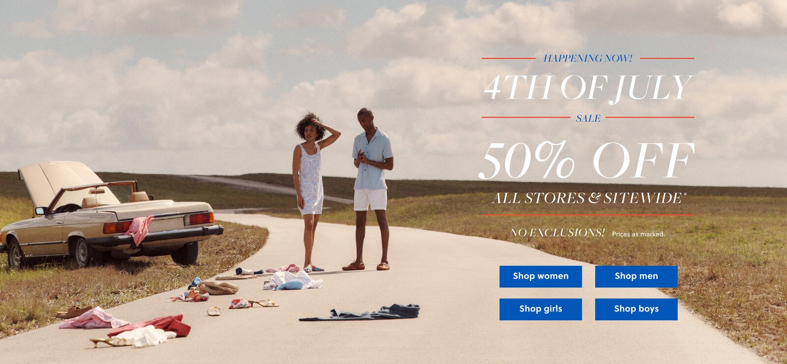 Happening Now 4th of July Sale 50% Off