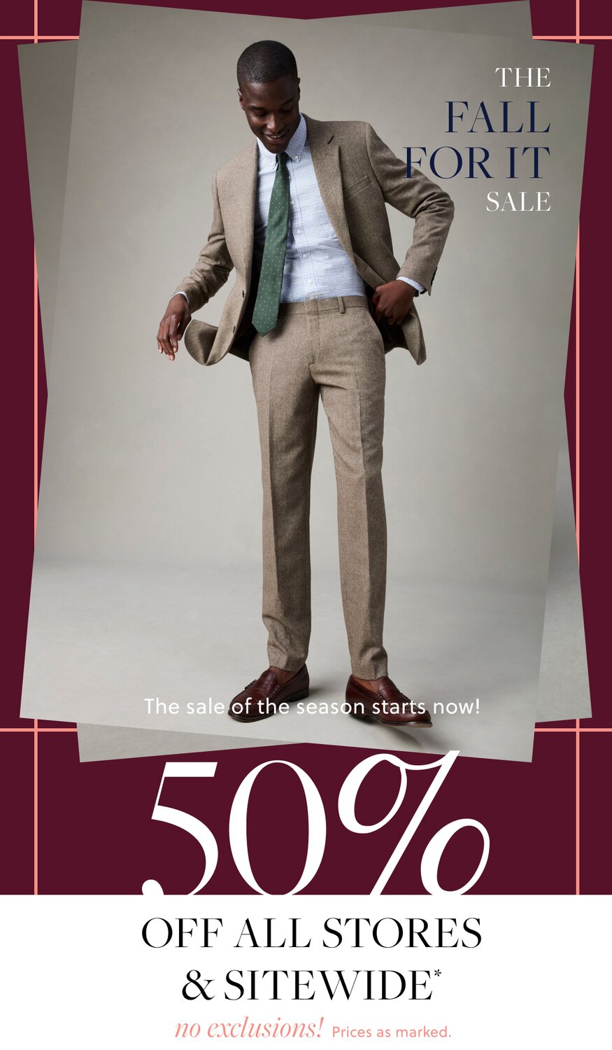 50% Off All Stores & Sitewide no exclusions! Prices as marked.