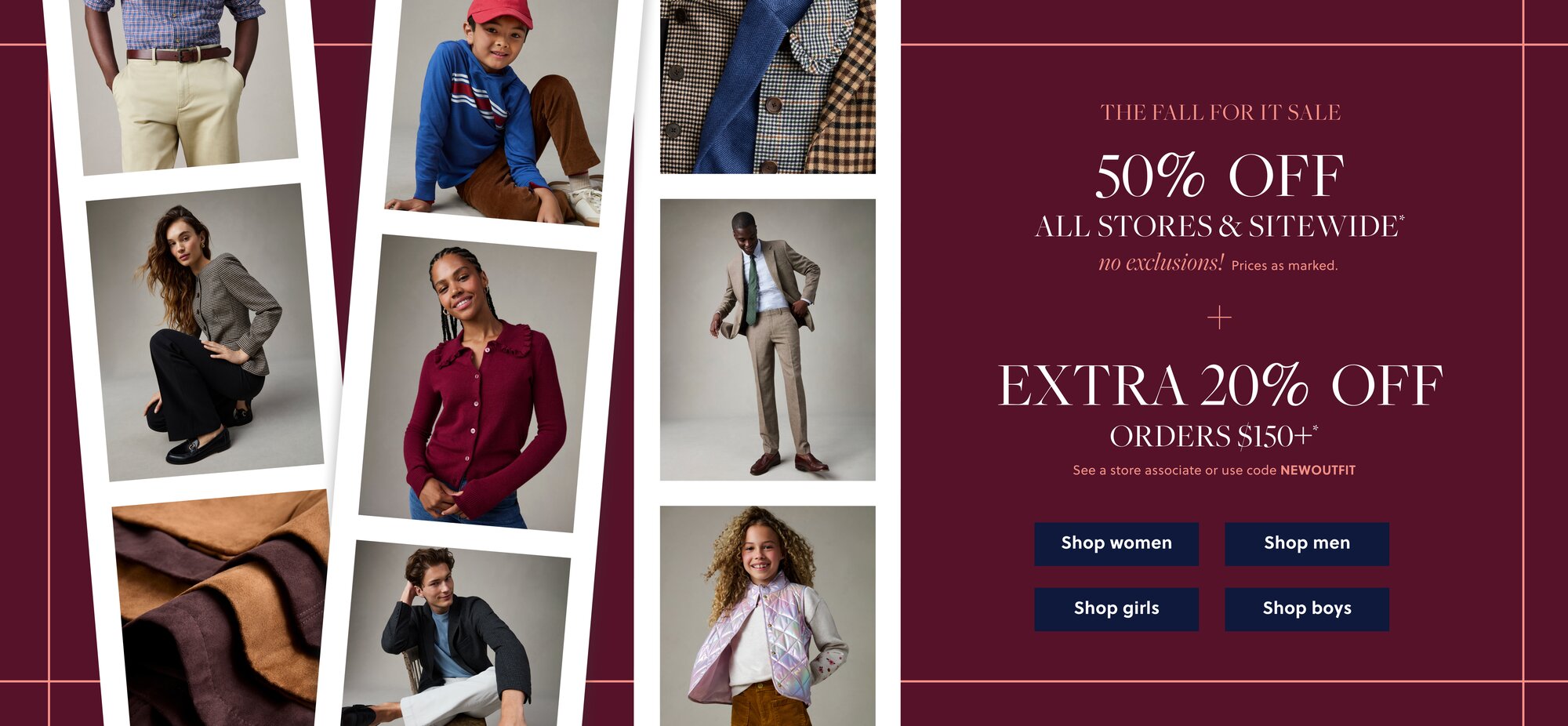 50% Off All Stores & Sitewide no exclusions! Prices as marked.