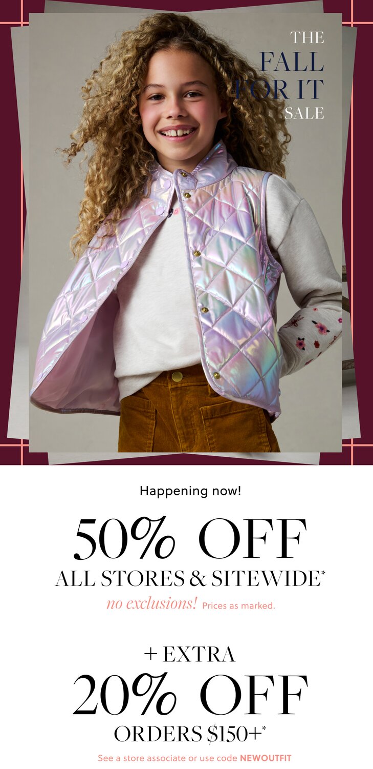 50% Off All Stores & Sitewide no exclusions! Prices as marked.