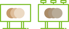 Backlit vs front-lit displays comparison icon