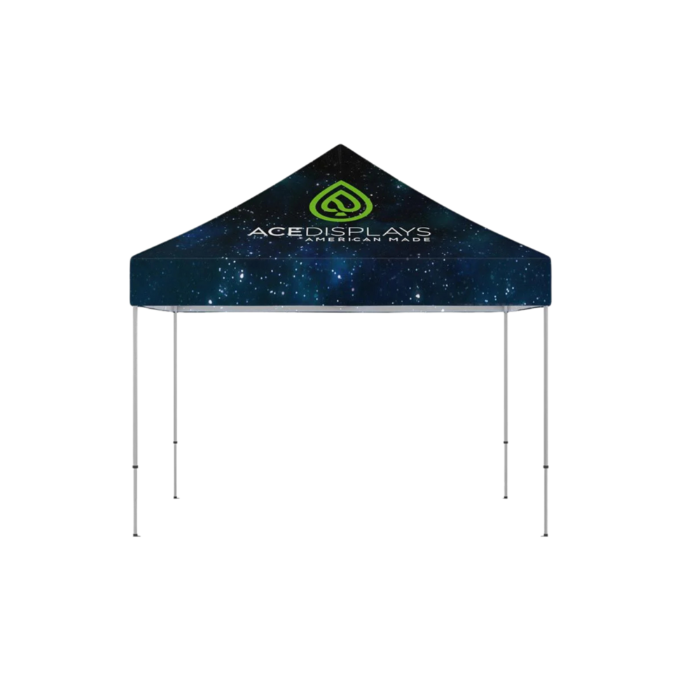 Ace Displays custom canopy event tent with a galaxy design.