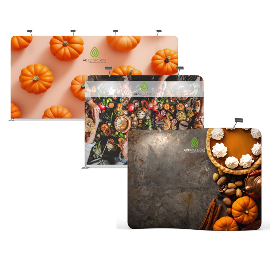 Ace Displays Fall tension fabric displays.