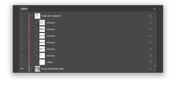Screenshot from Adobe showing how to make layers visible or not