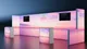 30ft wide backlit rental kit with backwall, two counters, and two 55 in TVs.