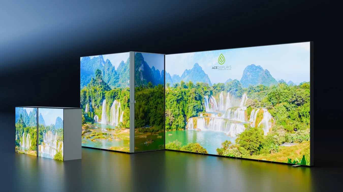 20ft wide backlit trade show rental kit from Ace Displays.