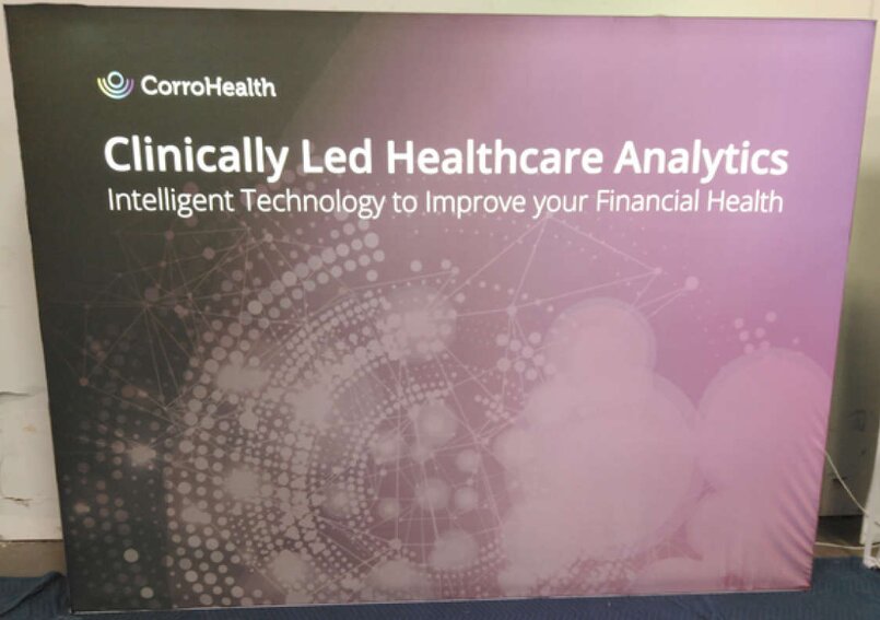 CorroHealth backlit display by Ace Displays with bad contrast due to the dark color.