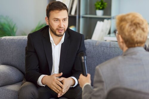 People talking at an event