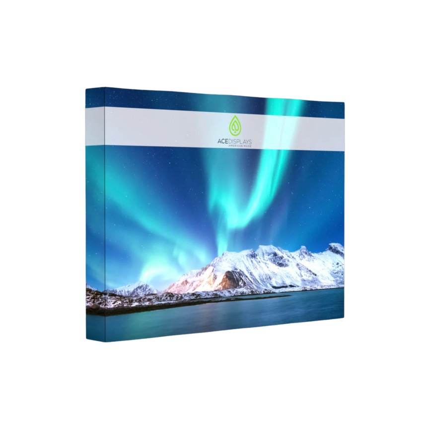 Ace Displays 10x8 flat Lumos backlit display with a design of the northern lights.