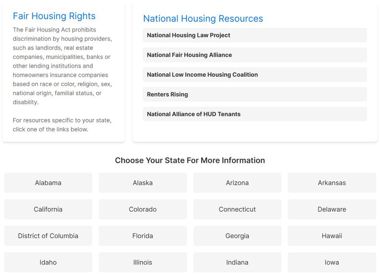 Tenant Resources portal showing educational materials