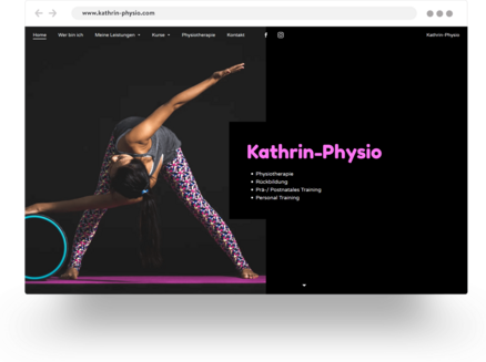 Example of a professional physiotherapist website built with Jimdo