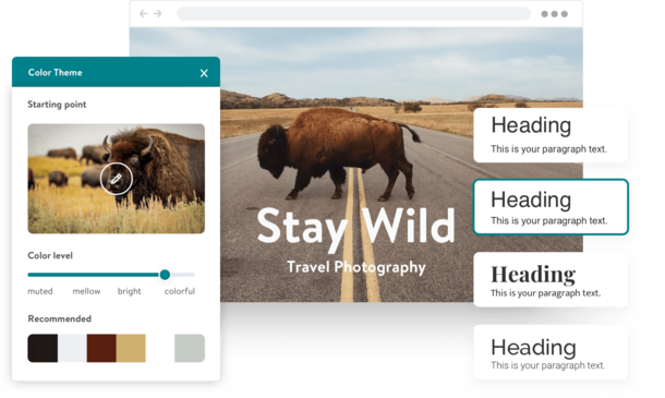 High-impact photography website design example